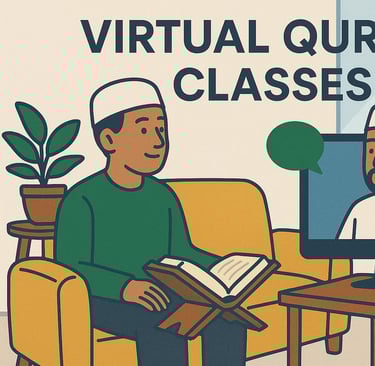 Virtual Quran Classes shows in image