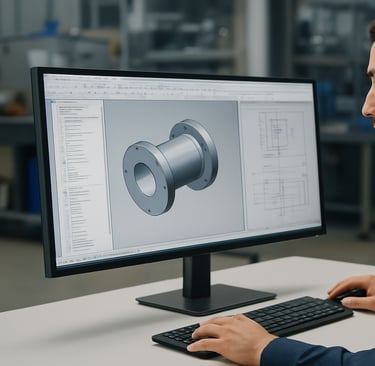 Image depecting a mechanical design engineer upskilling his career by learning cad automation