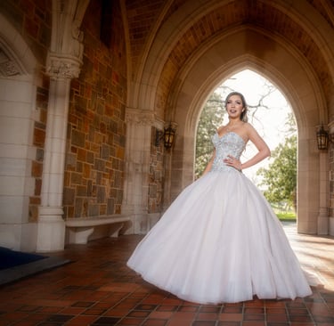 Quinceañera photography in Atlanta wearing pink dress