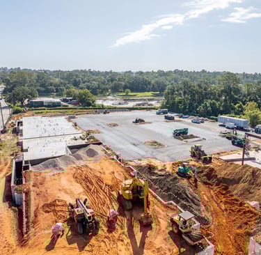 Drone image of construction site