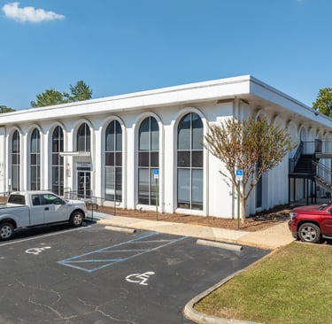 Drone image of professional office building