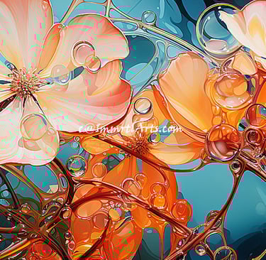 ImmrtlArts : Lustrous Bloom Cascade abstract painting description