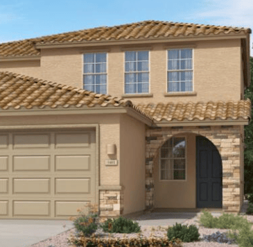 a house with a garage door and a garage door