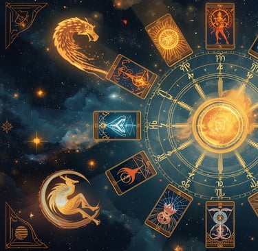 um círculo de signos do zodíaco com signos do zodíaco