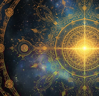 a golden sunflower with a star in the middle