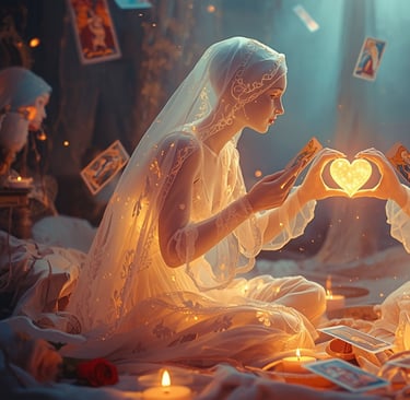 um casal de noivas de mãos dadas em uma cama