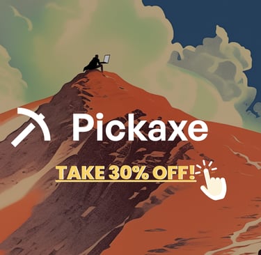 30% OFF Promo Code for Pickaxe AI. Build Custom GPTs and Connect them to anything. Monetize your expertise with Pickaxe AI.