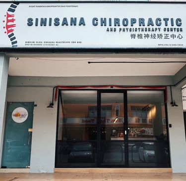 Sinisana Chiropractic and Physiotherapy Centre entrance in Cheras, Selangor