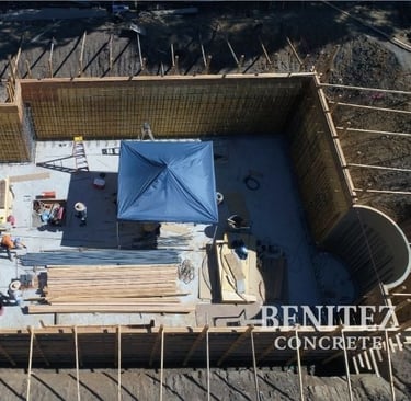 New concrete basement construction