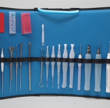 a tool kit files  with tools and tools for a professional dentist