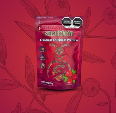 Arándano enchilado proteico marca Snacktein