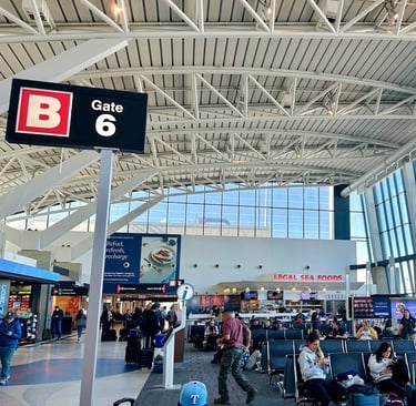 Boston Logan airport terminal b at gate b6