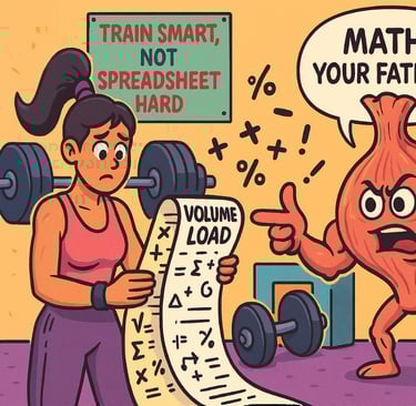 cartoon image of a puzzled gym user checking her workload