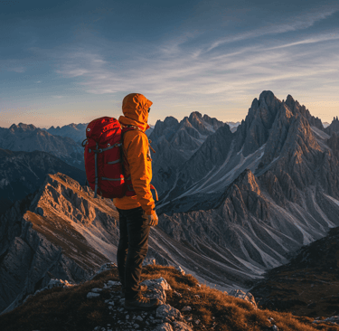Hiker wearing the best outdoor adventure apparel 2025 while exploring a scenic mountain landscape