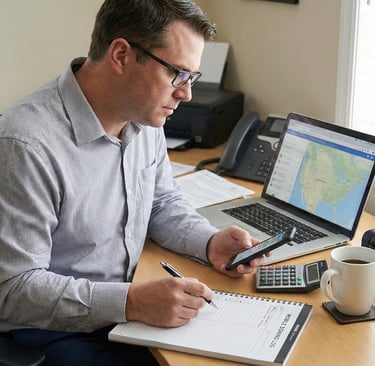 Notary preparing mobile notary fee for a scheduled appointment