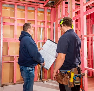 project manager with builder