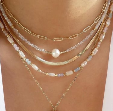 white layer necklace