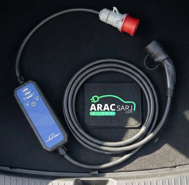 elektrikli araçlar için taşınabilir mobil şarj cihazı ve kablosu