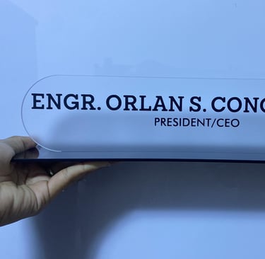 Frosted Acrylic CEO Desk Nameplate