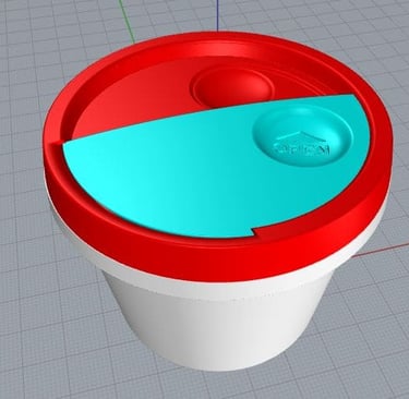 3D model showing optimized geometry for injection molding, designed by Koorosh Shojaei
