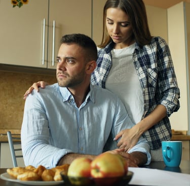 a couple having a disagreement that needs marriage counseling