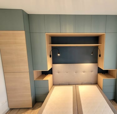 Pont de lit avec tête de lit intégré Viry