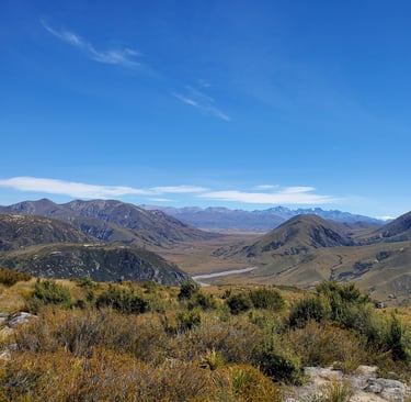 looking west down ashburton river valley