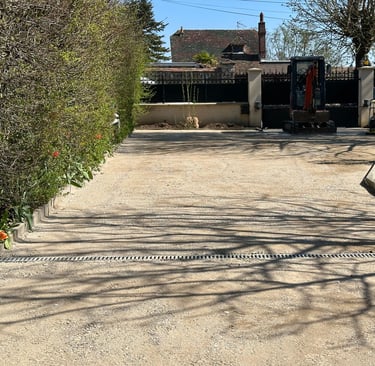 chemin d’accès concassé préparation grave ciment