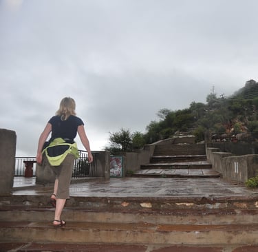 the walk up to the Savitri Devi temple, Pushkar , Rajasthan, India
