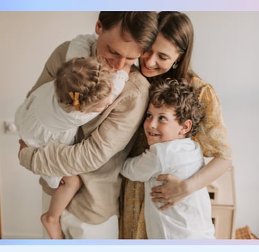 Parents enfants heureux