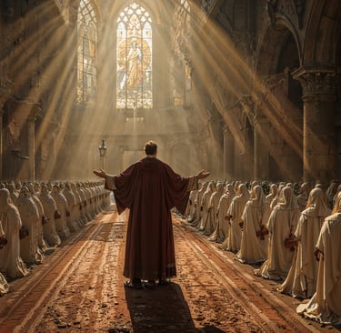 Bernard of Clairvaux gives sermon to the Knights Templar