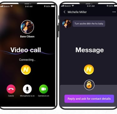 It is the kamaichat chat app features it has video calling and message features 