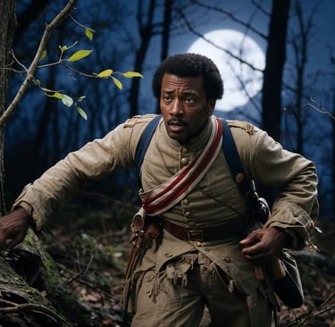 Private George Escaping imprisonment after the battle at Fort Wagner