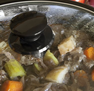 a potted potted with vegetables and vegetables