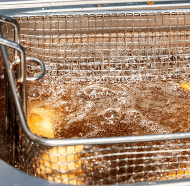 a fryer frying in a fryer