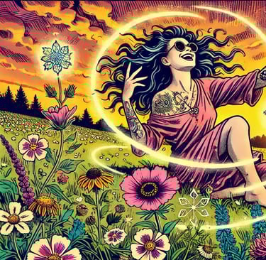 a woman in a pink dress is holding a wand wand