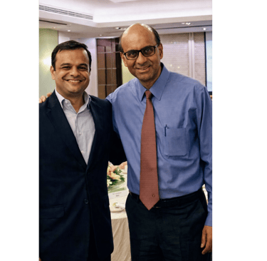 Shiv Puri with Tharman Shanmugaratnam, President of Singapore