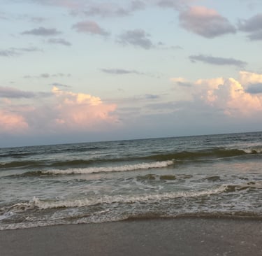 late afternoon on the beach