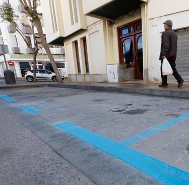 Líneas de tráfico recién pintadas por NCT Painting en area restringida