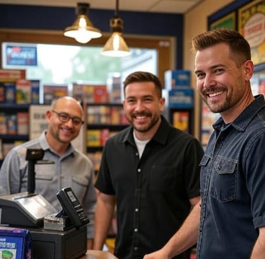 Shop owner with new employee