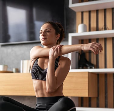 a woman in a sports bra top and leggings