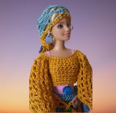 Tenue Gypsy faite main au crochet pour poupée Barbie