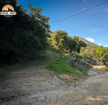 Hiking Zante - The start of the hike at Agios Pantes