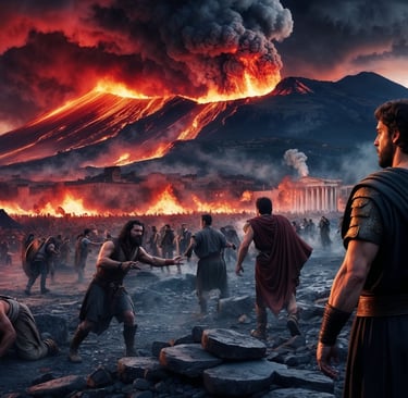 The vast devastation of Pompeii