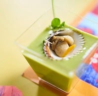 Verrine de petits pois et coques 