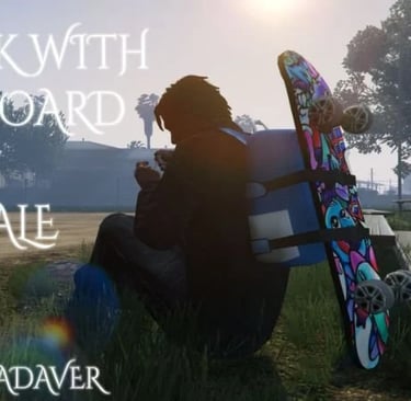 a man sitting on a bench with a skateboard