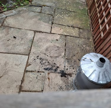 www.truthincontext.co.uk Paving on rear patio intact. Only trespassing area cut and returned.