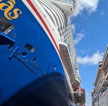 Carnival Mardi Gras and Pride in cruise port together