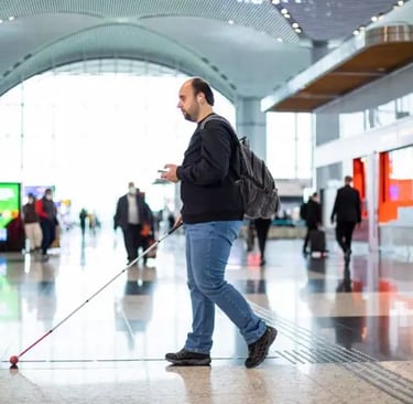 Bandes podotactiles Kobraflor pour accessibilité PMR et guidage au sol