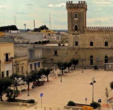 piazza castello a monteparano in provincia di taranto